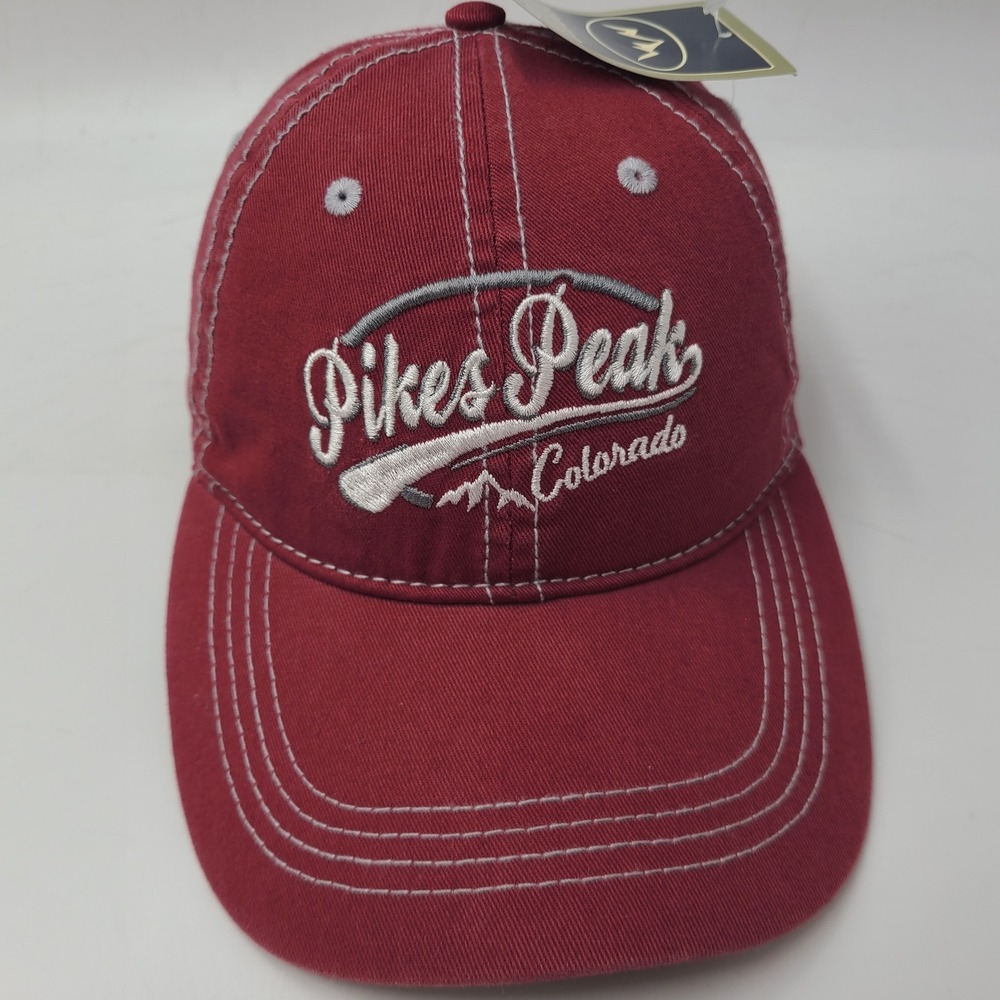 Pikes Peak Hat Strapback (Fits Small) Prairie Mountain Red Colorado Hike Travel